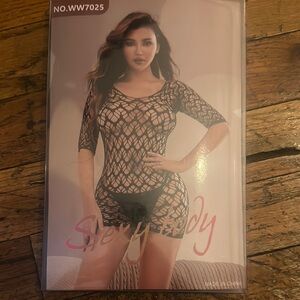 Sexy Black Fishnet Bodysuit